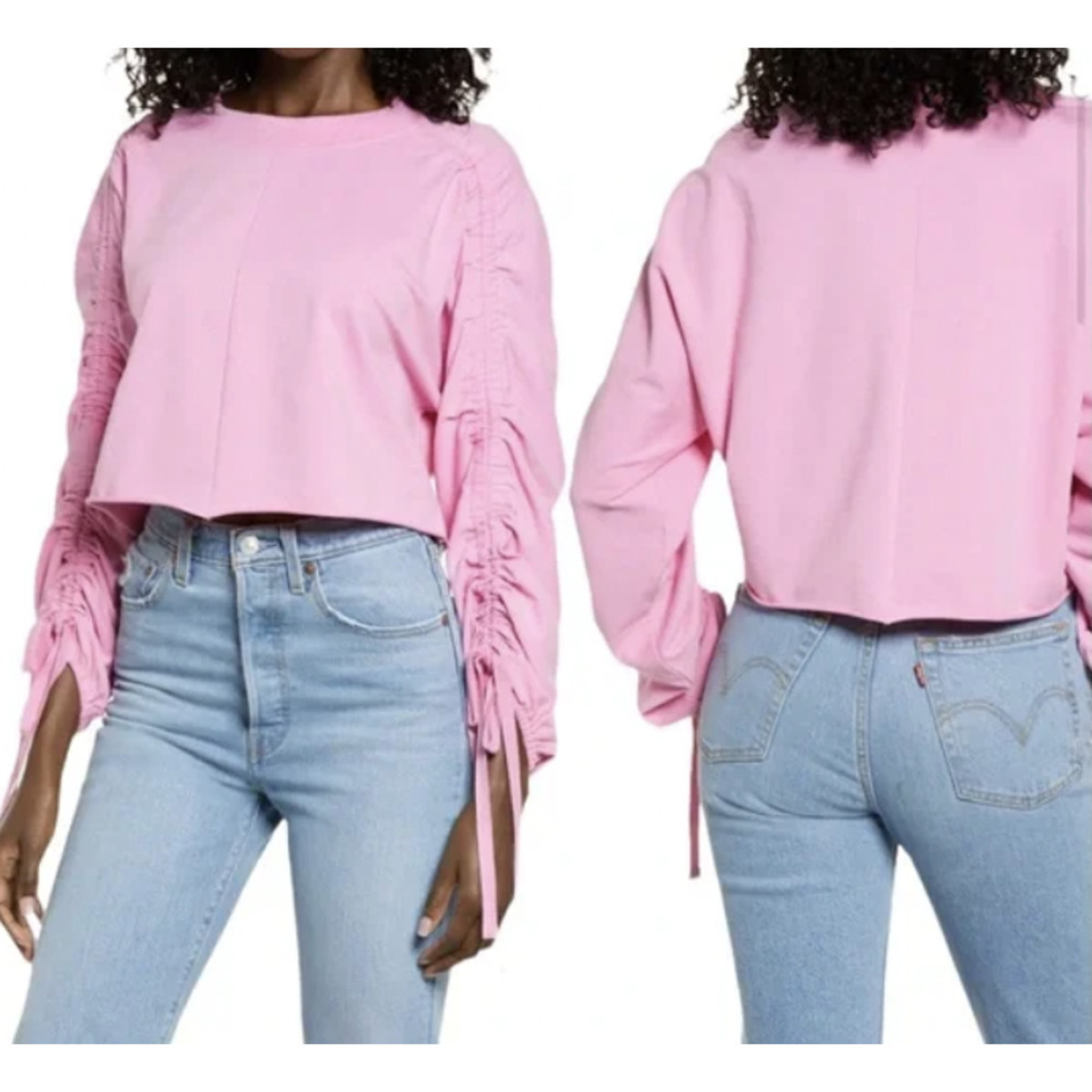 Open Edit Pink Crewneck Sweatshirt